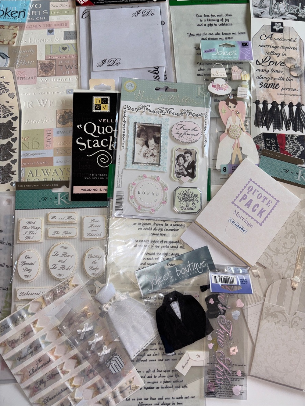 Wedding Scrapbook & Embellishment Kit NWT WEDDING STICKERS Wedding Scrapbook Set